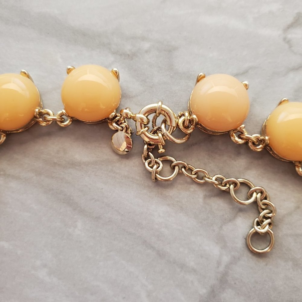 💗 J. Crew Peachy Pink Gold Bubble Classic Statement Necklace 💗 - Picture 2 of 13